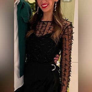 Zara bow transparent top